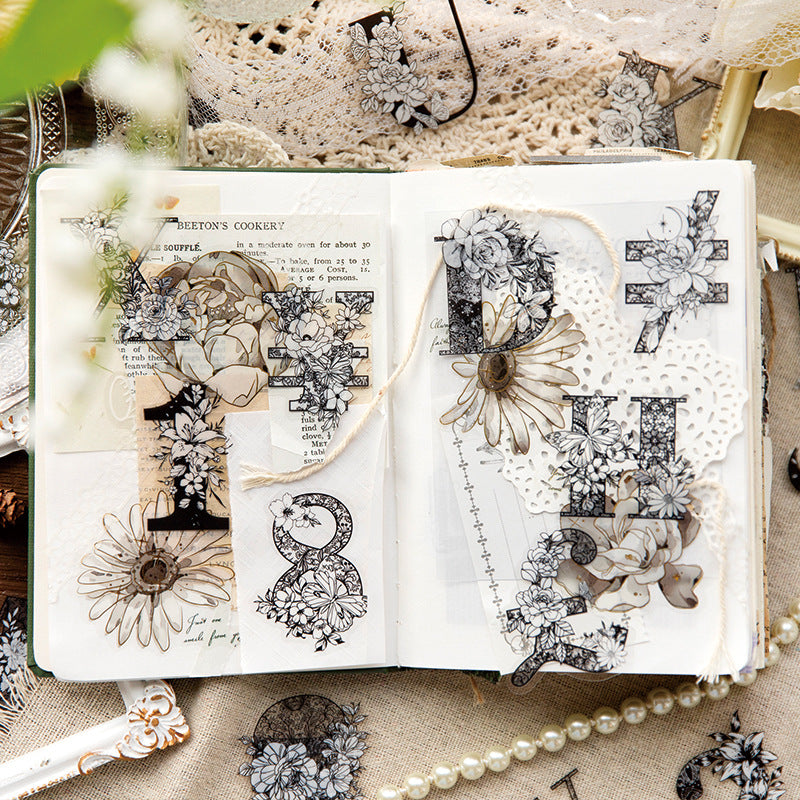 52pcs PET Letter Stickers BZXC