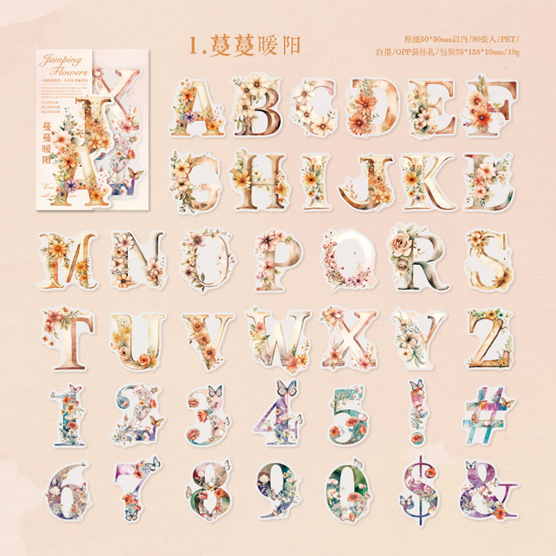 80Pcs PET Letter Stickers TYHH