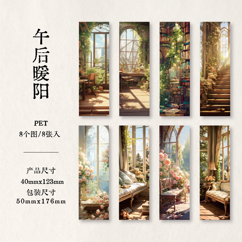 8pcs Landscape PET Bookmark YLMJ