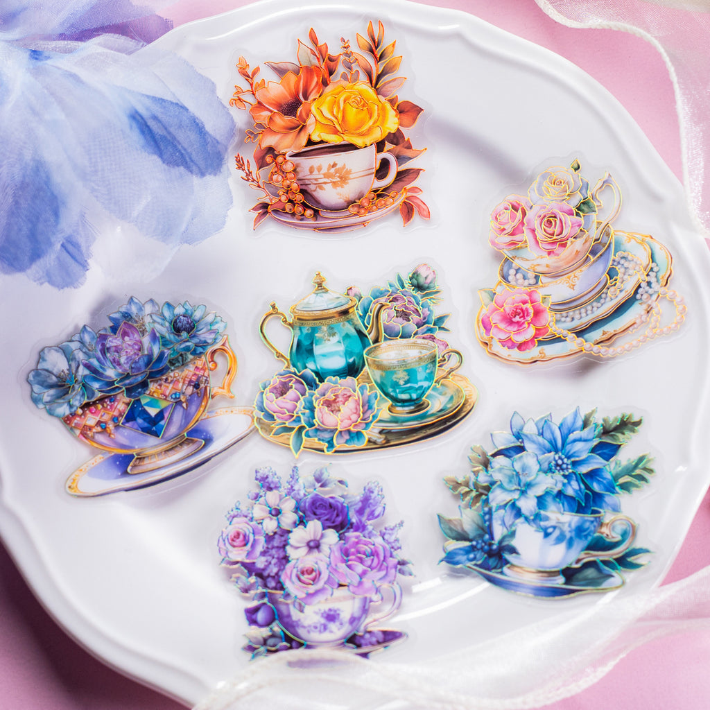 20pcs PET Flowers Stickers ANWH