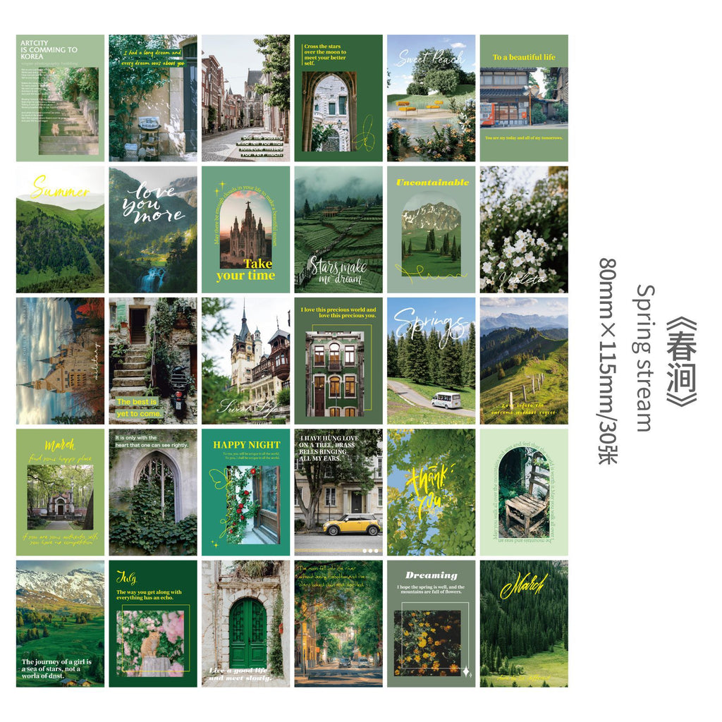 30 Sheets Landscape Stickers Book SJYN