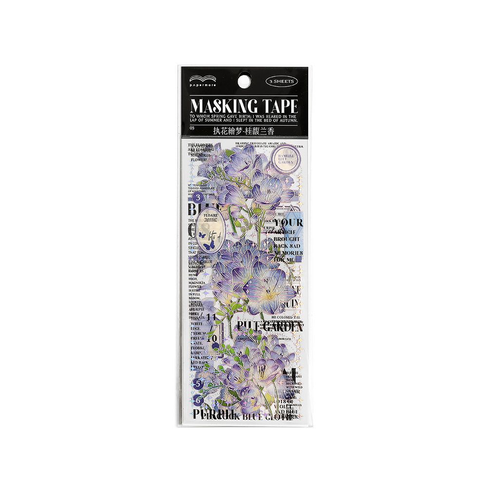 3 Pcs Flowers PET Stickers ZHHM