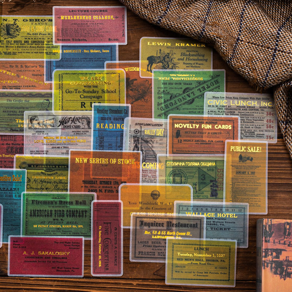 20pcs Vintage Ticket Stickers SJLC