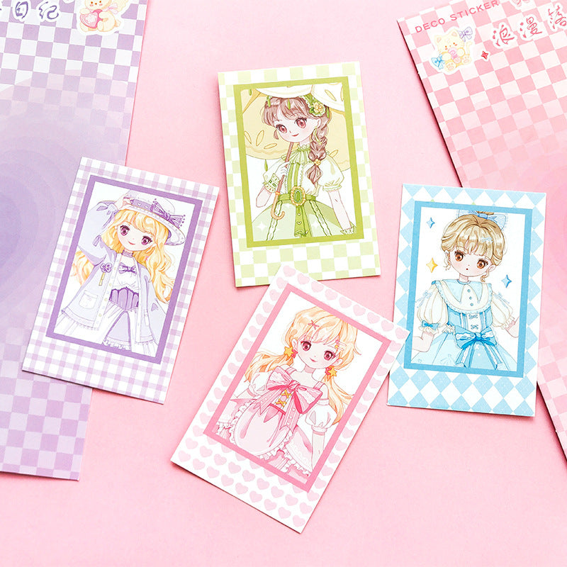2 pcs Carton Girl Stickers LMLR