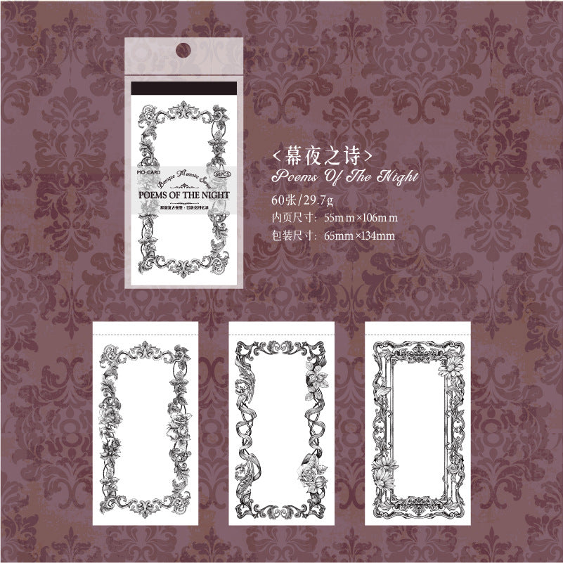 60 sheets Vintage Notepad BLKHYL