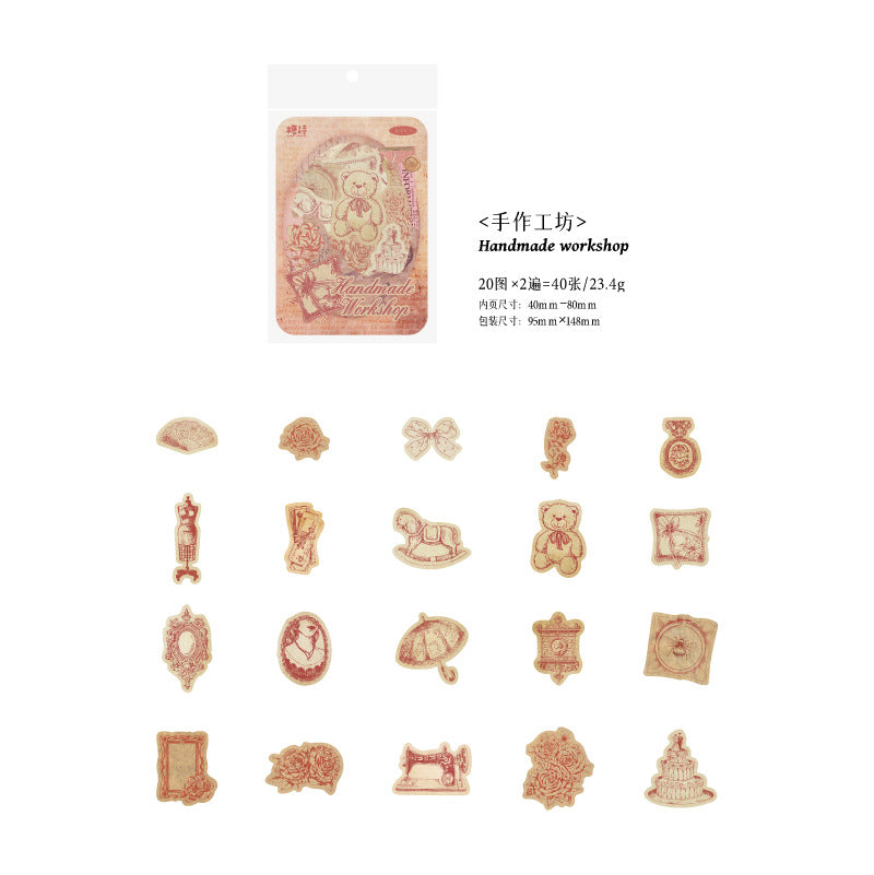 40pcs Vintage Journaling Stickers SGLZ