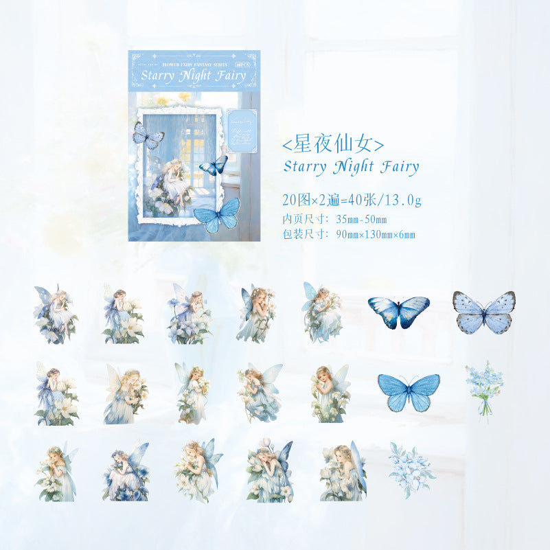 40 Pcs Fantasy Fairy PET Stickers JLHX