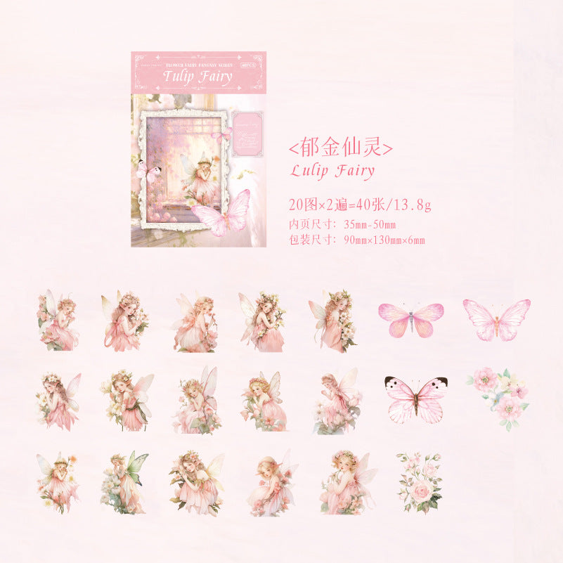 40 Pcs Fantasy Fairy PET Stickers JLHX