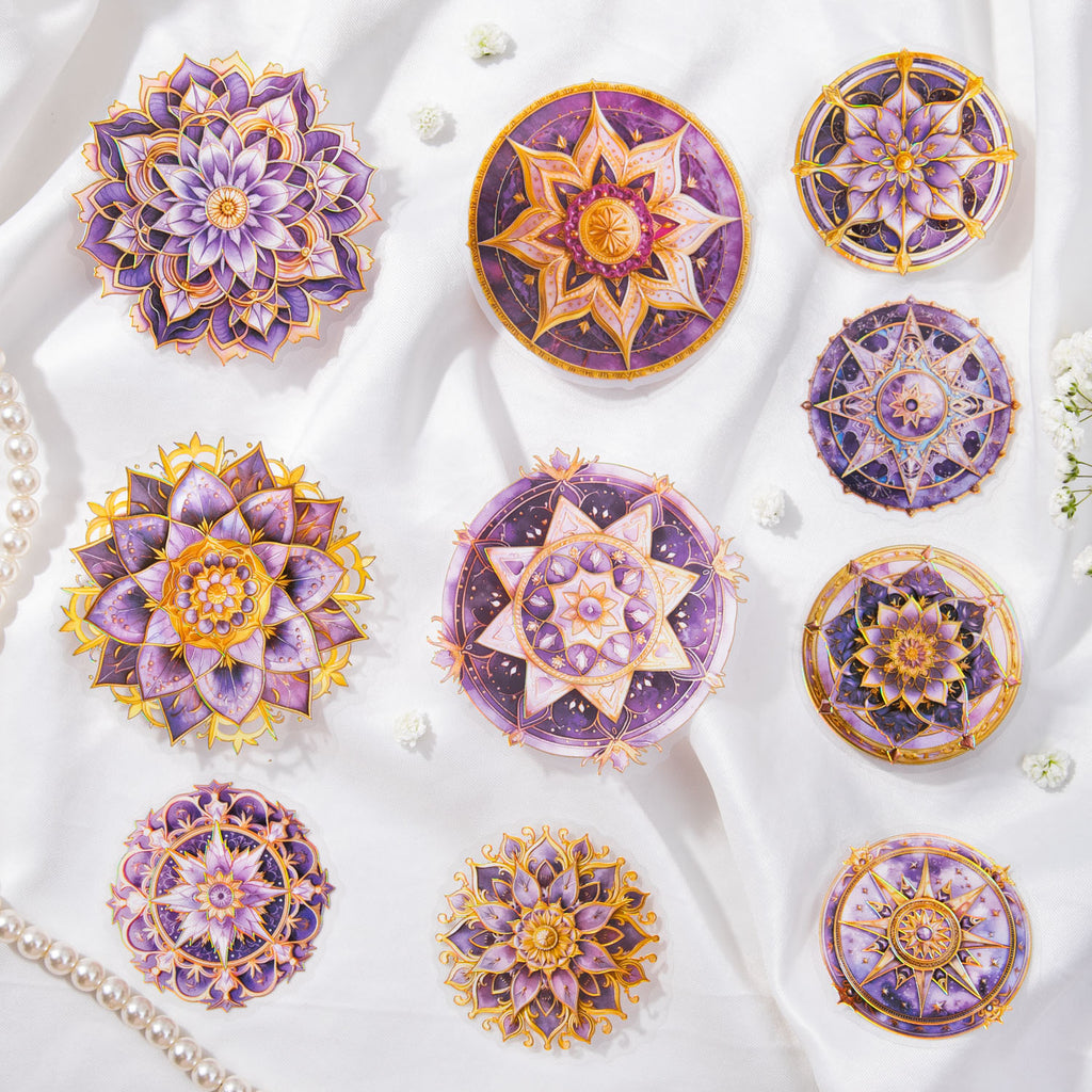 10pcs Mandala Flower Stickers MZHY