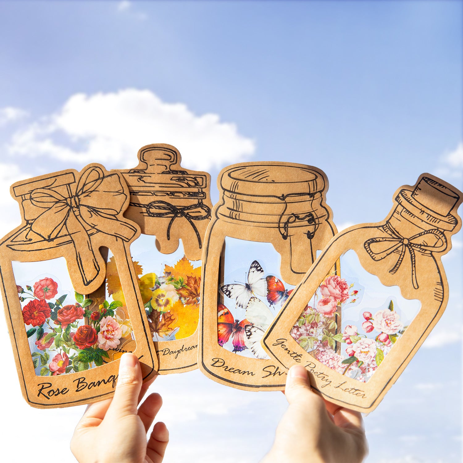60Pcs PET Flower Stickers ZRWWPZ