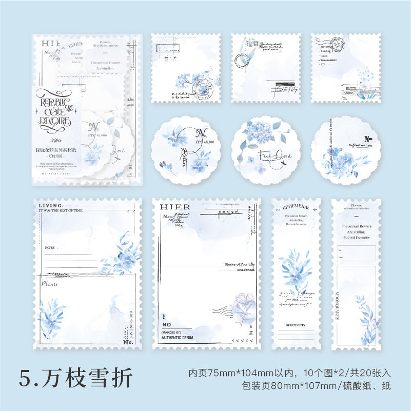 20Pcs Floral Scrapbook Paper MLHM