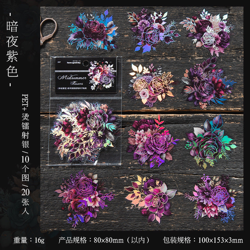 20pcs PET Flower Stickers ZYFH