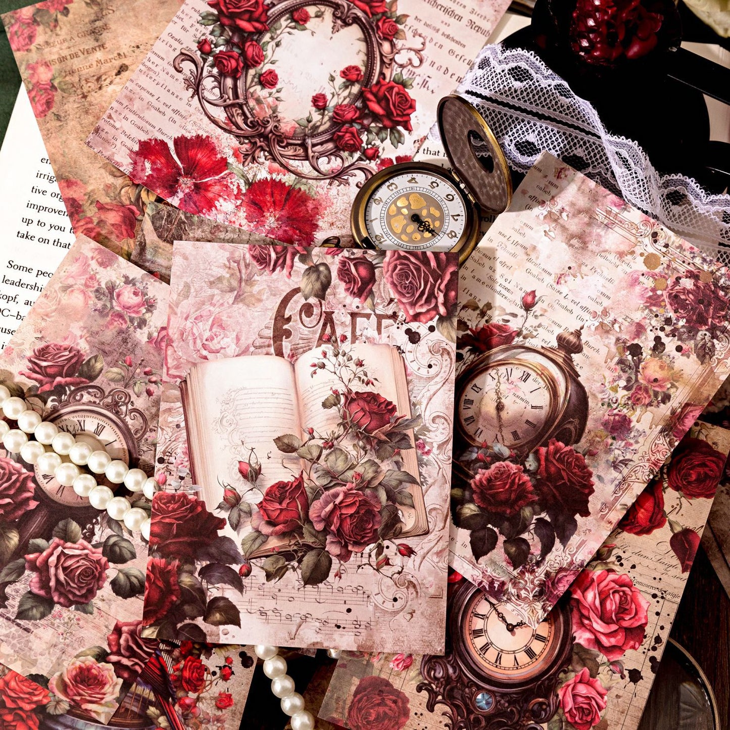 30Pcs Vintage Scrapbook Paper FGJY