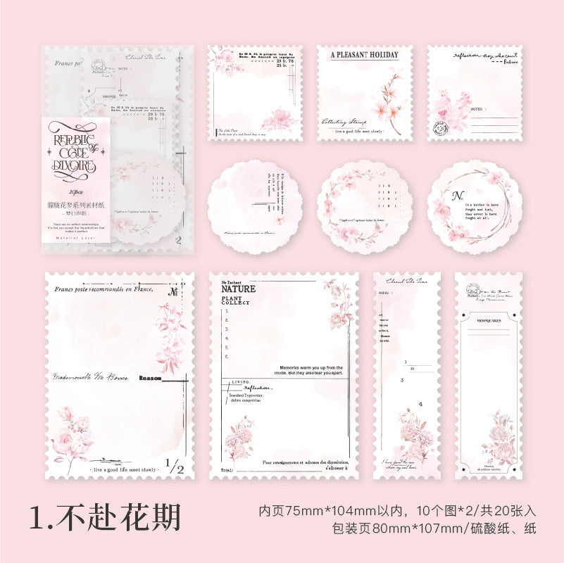 20Pcs Floral Scrapbook Paper MLHM
