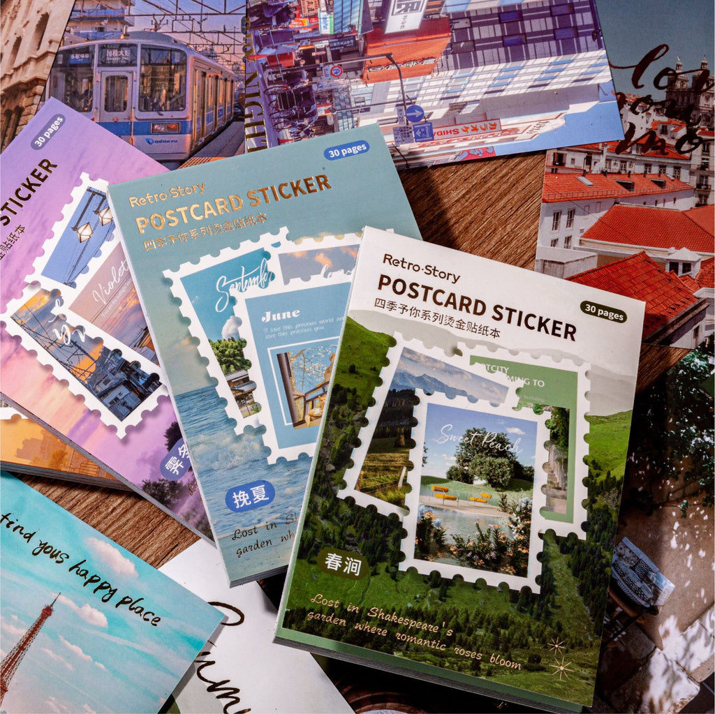 30 Sheets Landscape Stickers Book SJYN