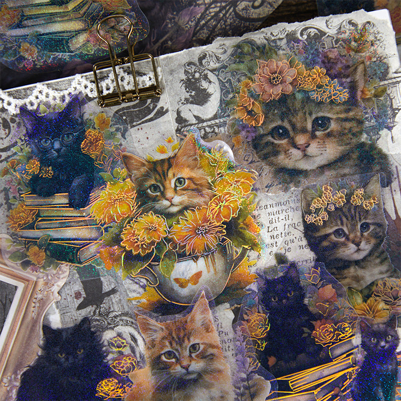 45 Pcs Cat Theme PET Stickers YLYM
