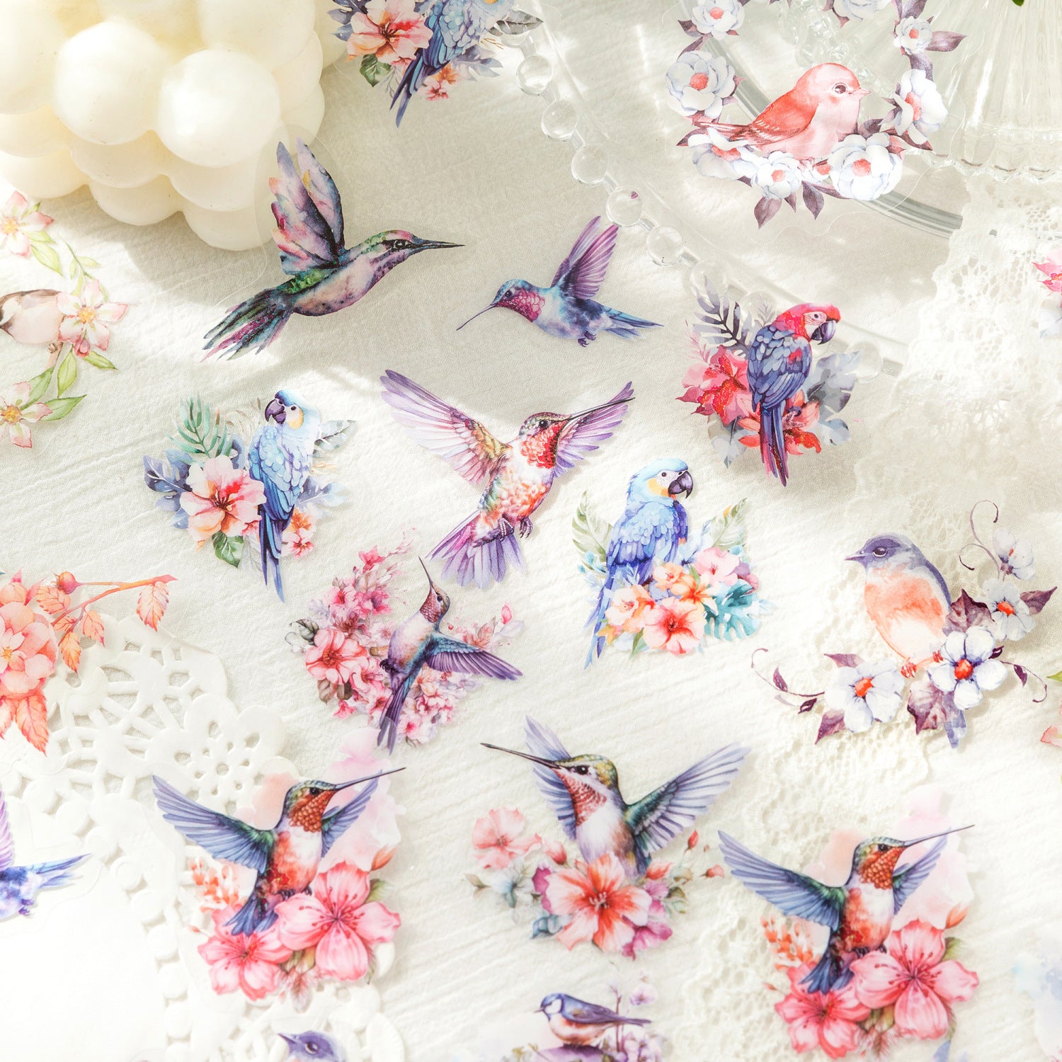 30pcs PET Bird Stickers FNJX