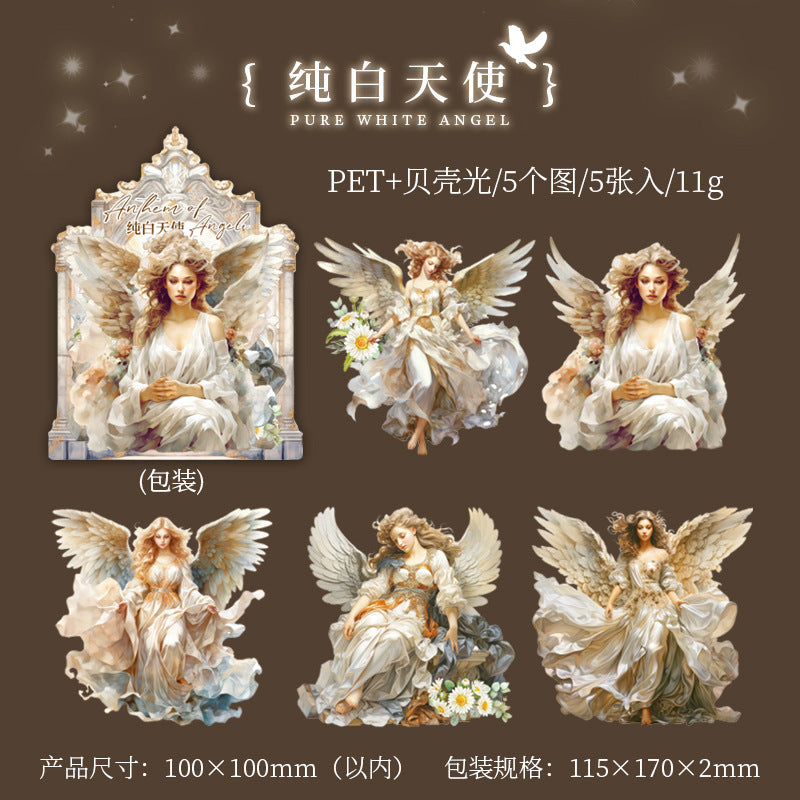 5 Pcs PET Angel Stickers TSSG