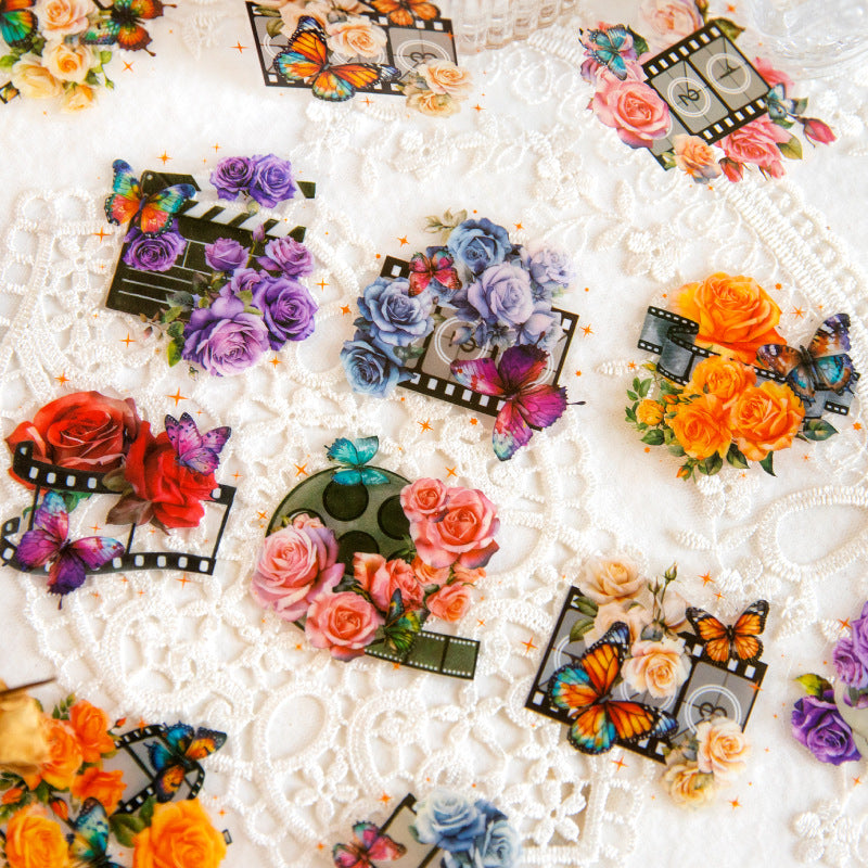 20pcs Flowers and Butterfly PET Stickers HDLY