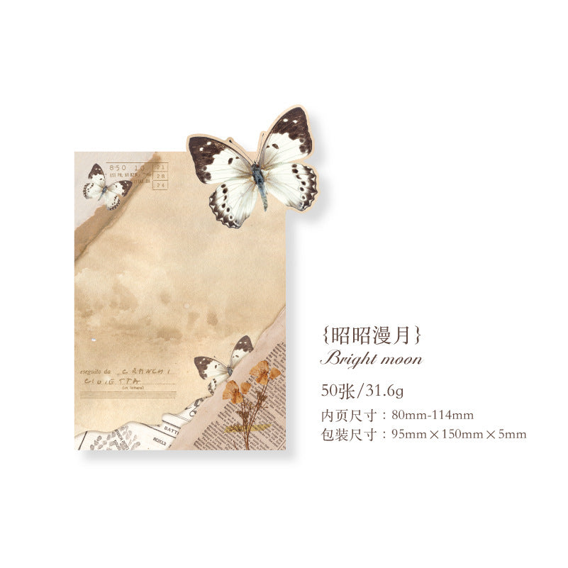 50 Pcs Vintage Butterfly Scrapbook Paper HDYJ