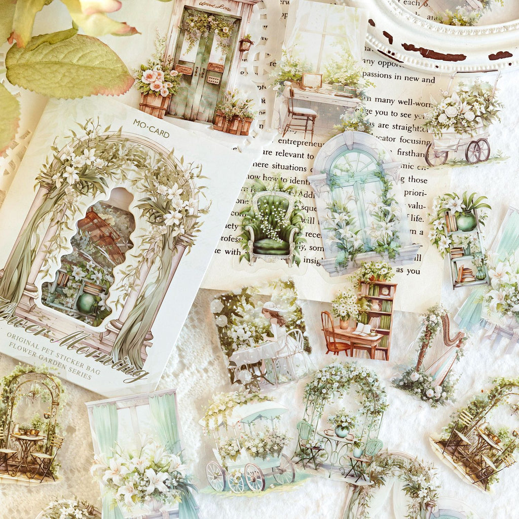30 Pcs Floral PET Stickers HJTY
