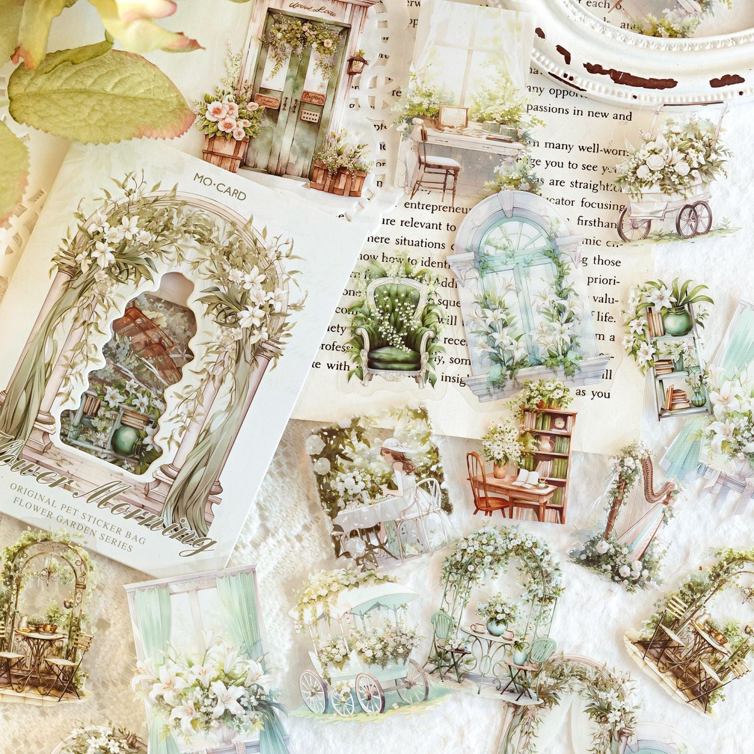 30 Pcs Floral PET Stickers HJTY