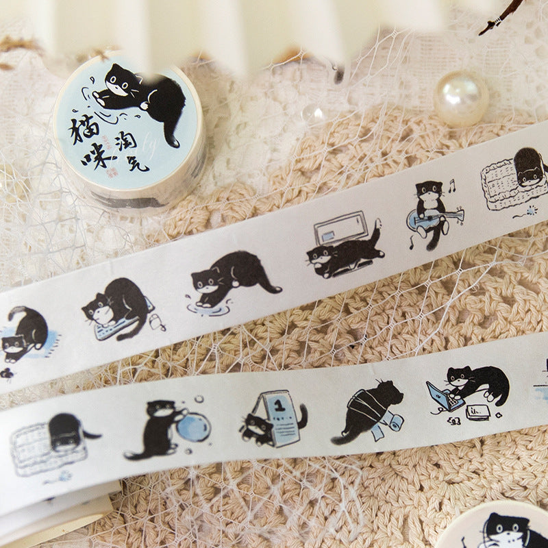 1 Roll Black Cat Washi Tape MMRC