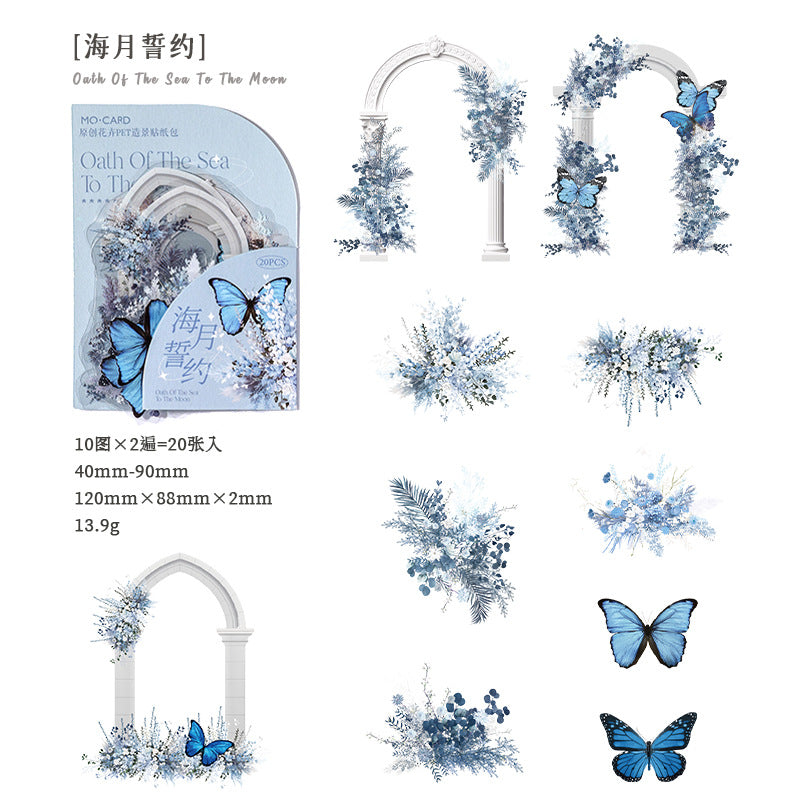 20pcs PET Flower Stickers RMTK