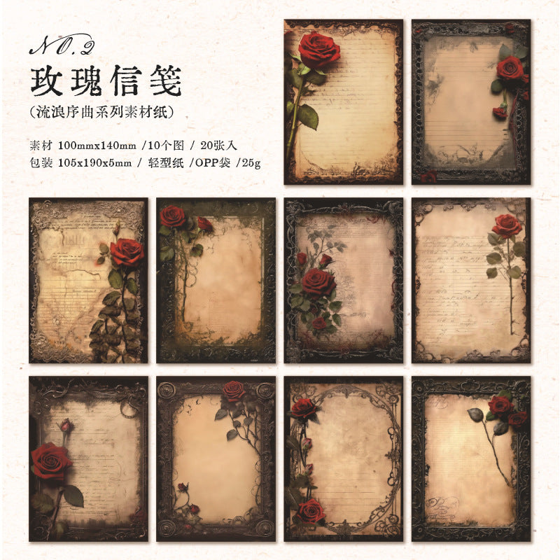 20 sheets Vintage Scrapbook Paper LLXQ