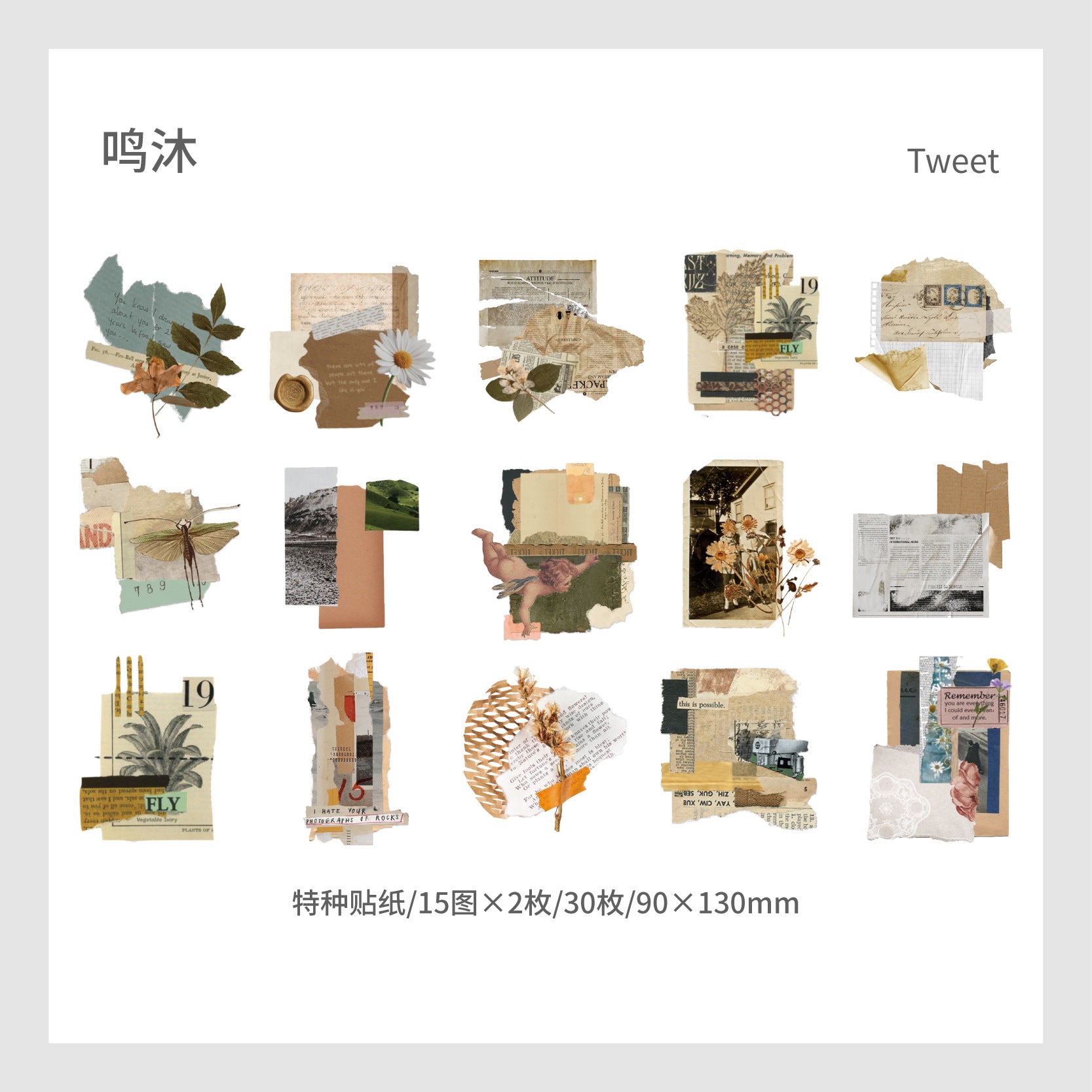 30pcs Vintage Scrapbook Stickers YCXL