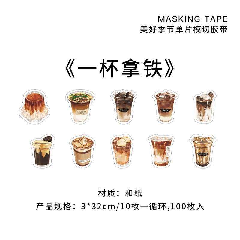 100 Pcs Washi Tape Stickers MHJJ