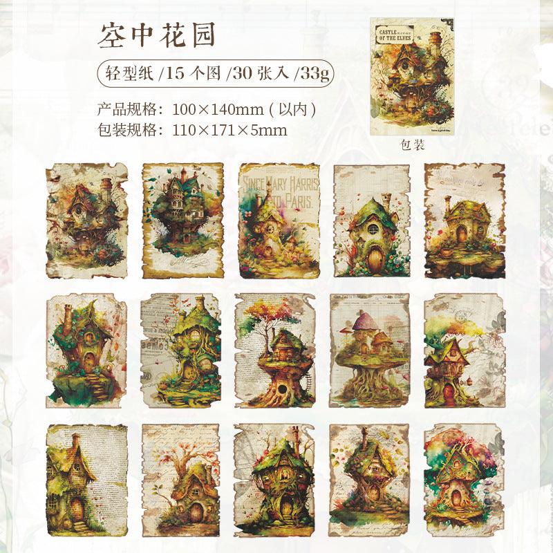 30 sheets Castle Scrapbook Paper JLDCB