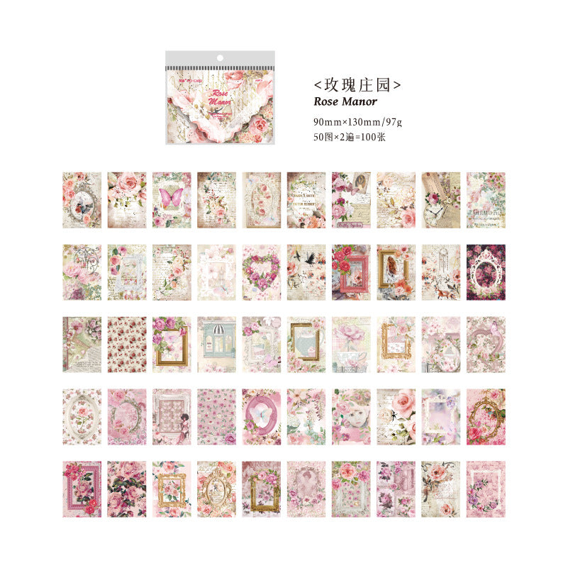 100 Sheets Vintage Scrapbook Paper SNHJ