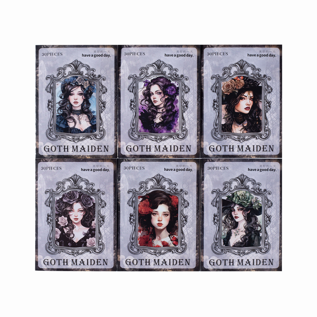 30 Pcs Gothic Girl PET Stickers GTSN