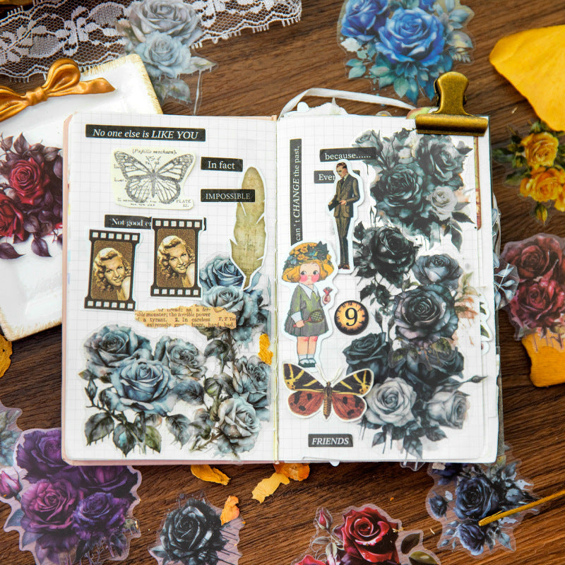 30Pcs PET Rose Stickers MGMX