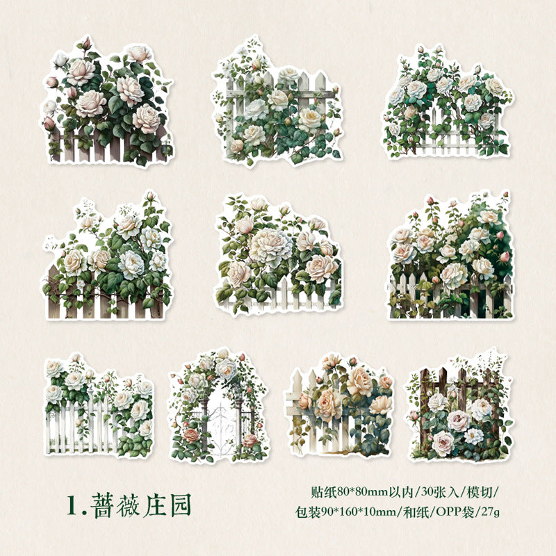 30pcs Garden Washi Stickes HYXJ