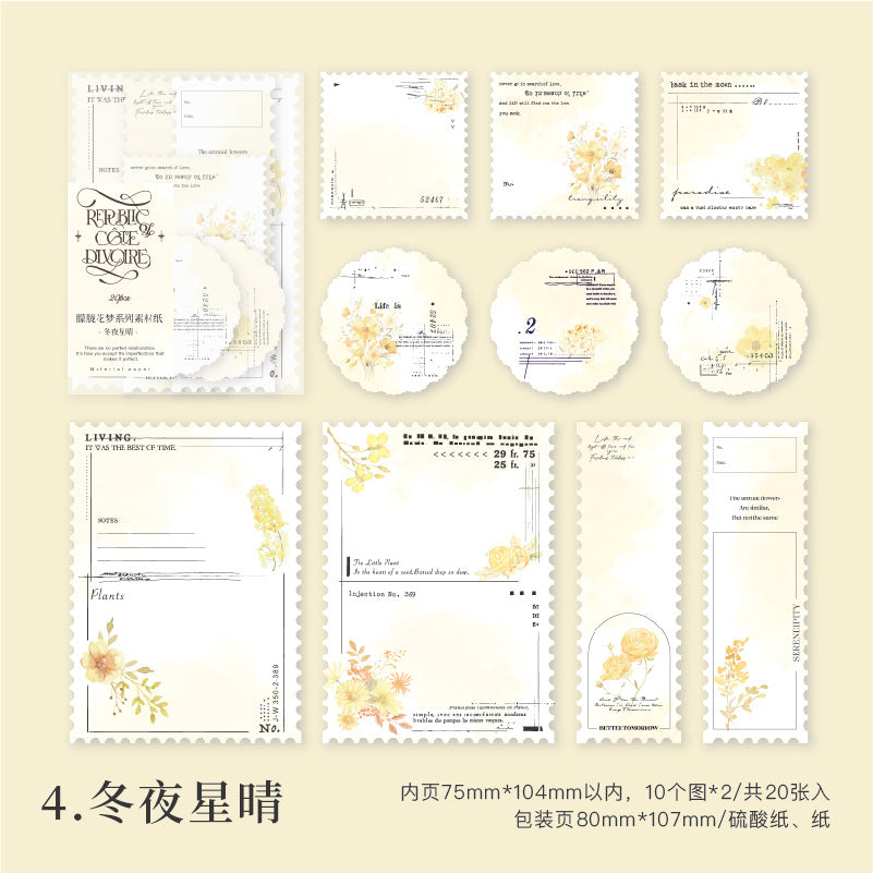 20Pcs Floral Scrapbook Paper MLHM