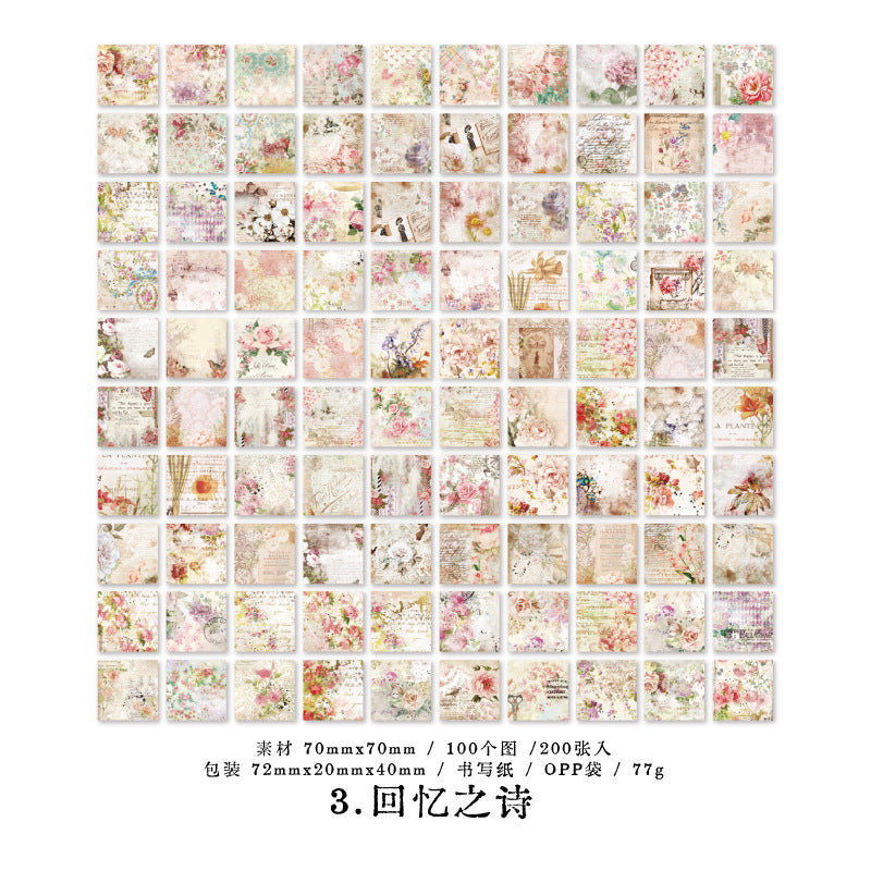 200Pcs Small Scrapbook Paper SEYHY