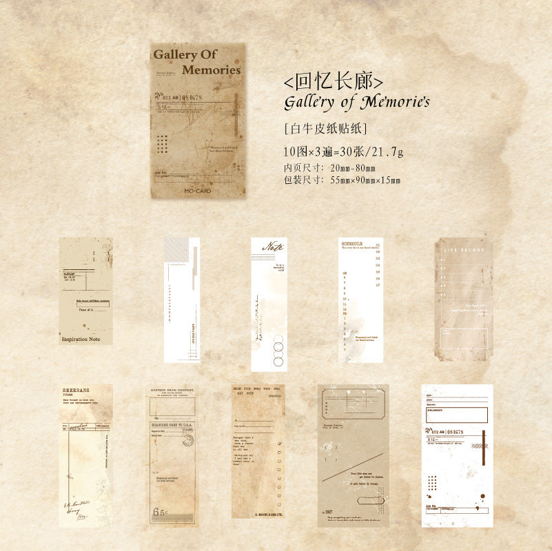 30 Pcs Vintage Scrapbook Notepad WRHX