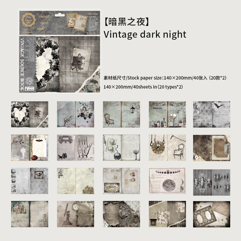 40pcs Vintage Scrapbook Paper SJJH