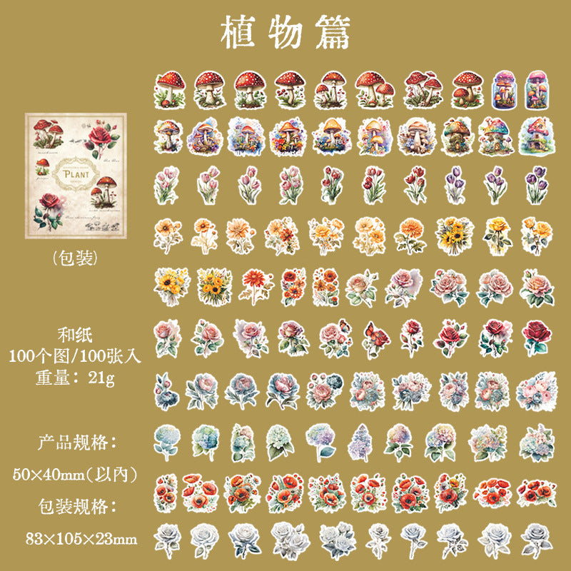 100Pcs Small Washi Stickers MNSZ100