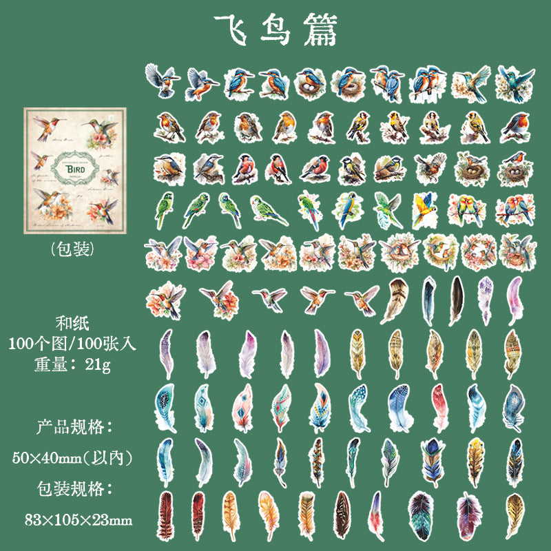 100Pcs Small Washi Stickers MNSZ100