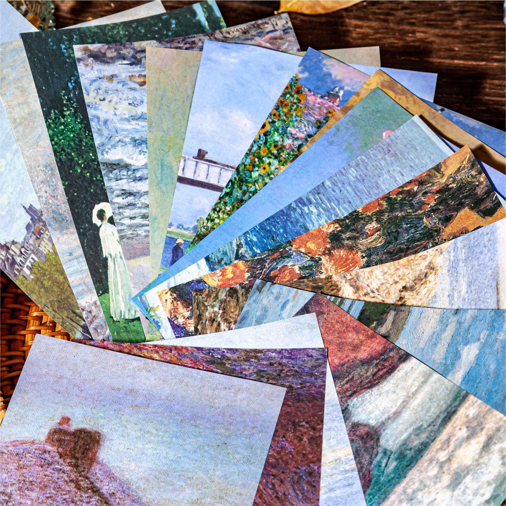 50 Pcs Oil Painting Scrapbook Paper FGYH