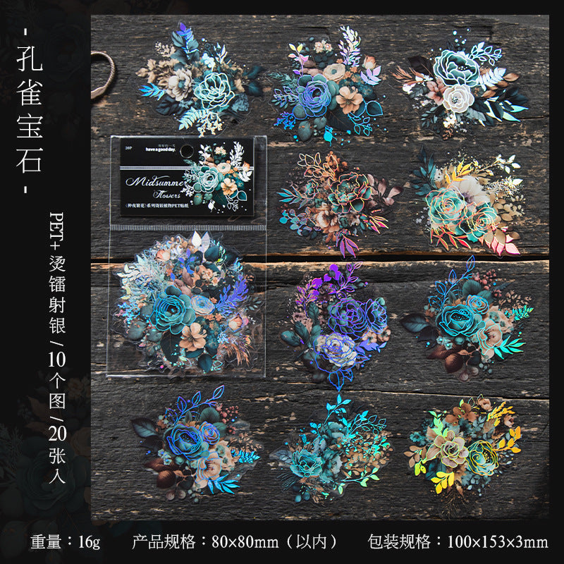 20pcs PET Flower Stickers ZYFH