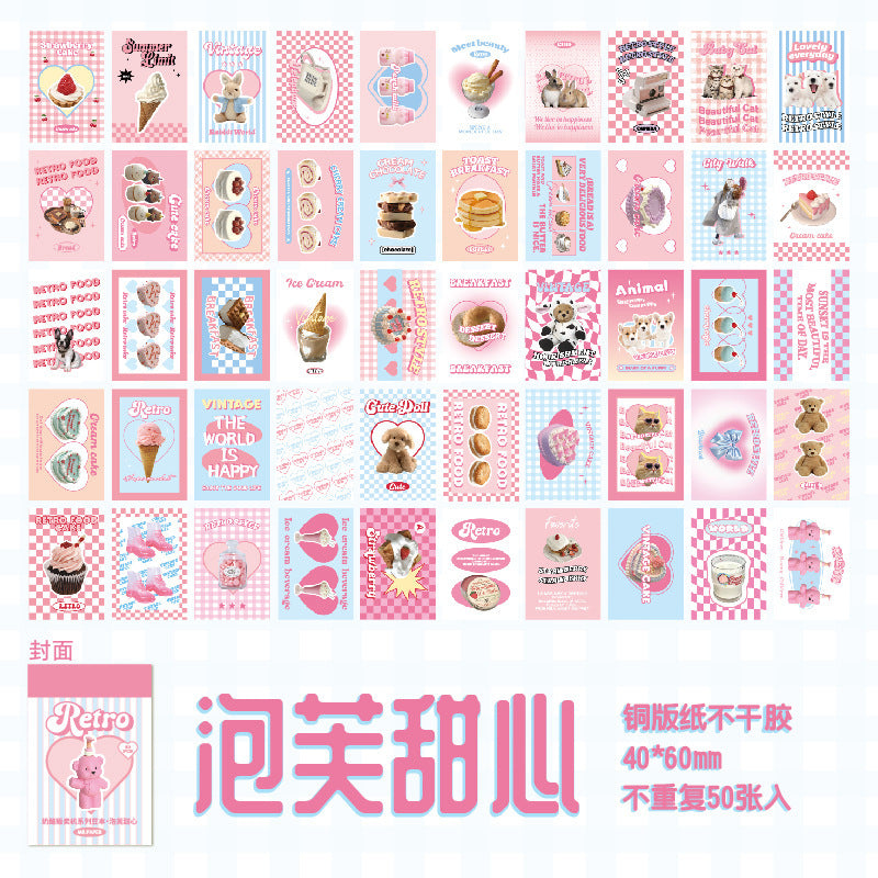 50PCS Dessert Stickers Book NNFM