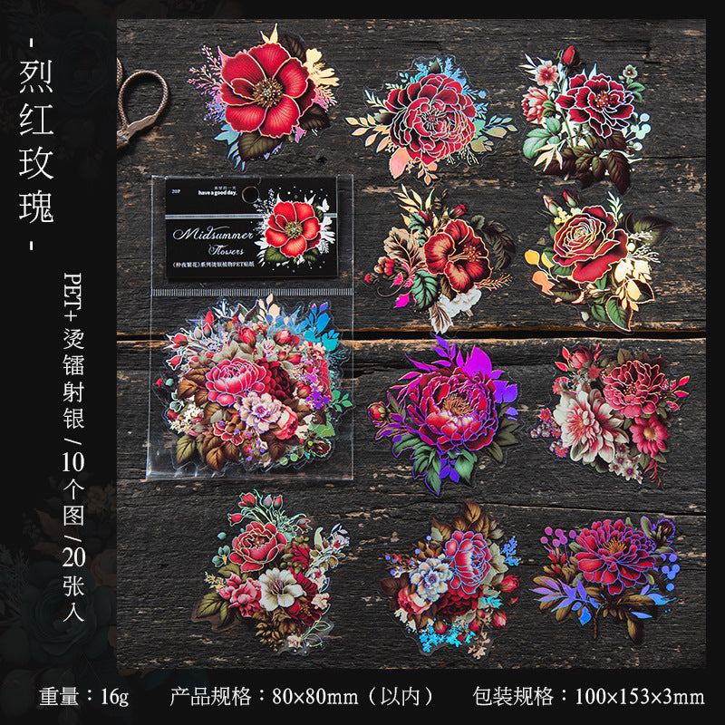 20pcs PET Flower Stickers ZYFH