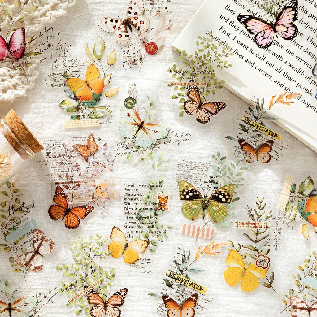 30pcs Vintage PET Collage Stickers YYPTWY