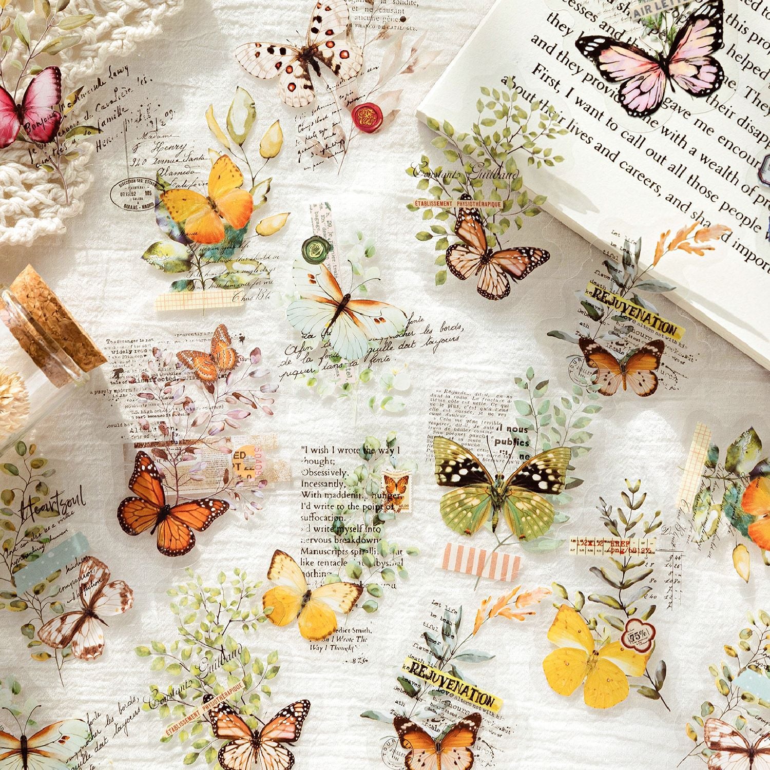 30pcs Vintage PET Collage Stickers YYPTWY