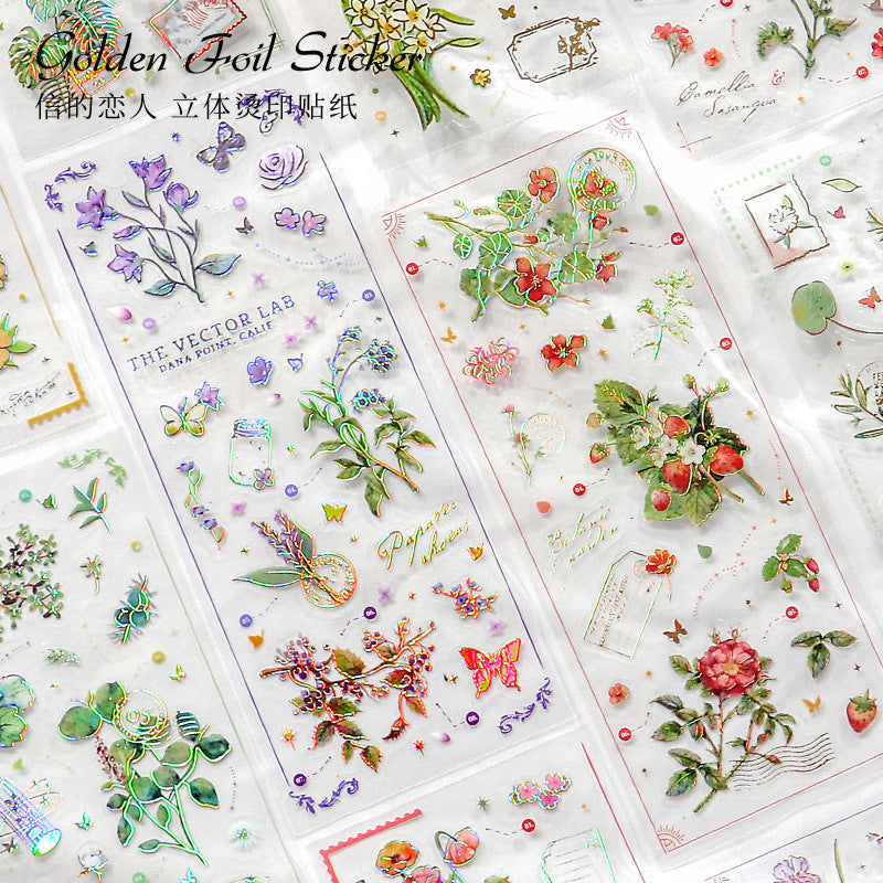 3 shets PET Plant Stickers ZWTJ