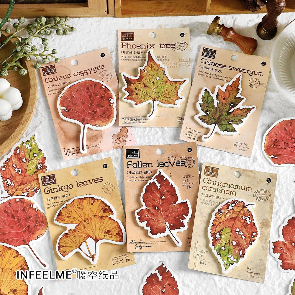 30 Pcs Leaf Notepad YLCS